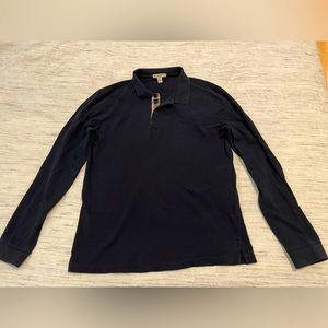 Authentic Men’s Burberry polo shirt - Long sleeve - Navy - Size Large (slim)